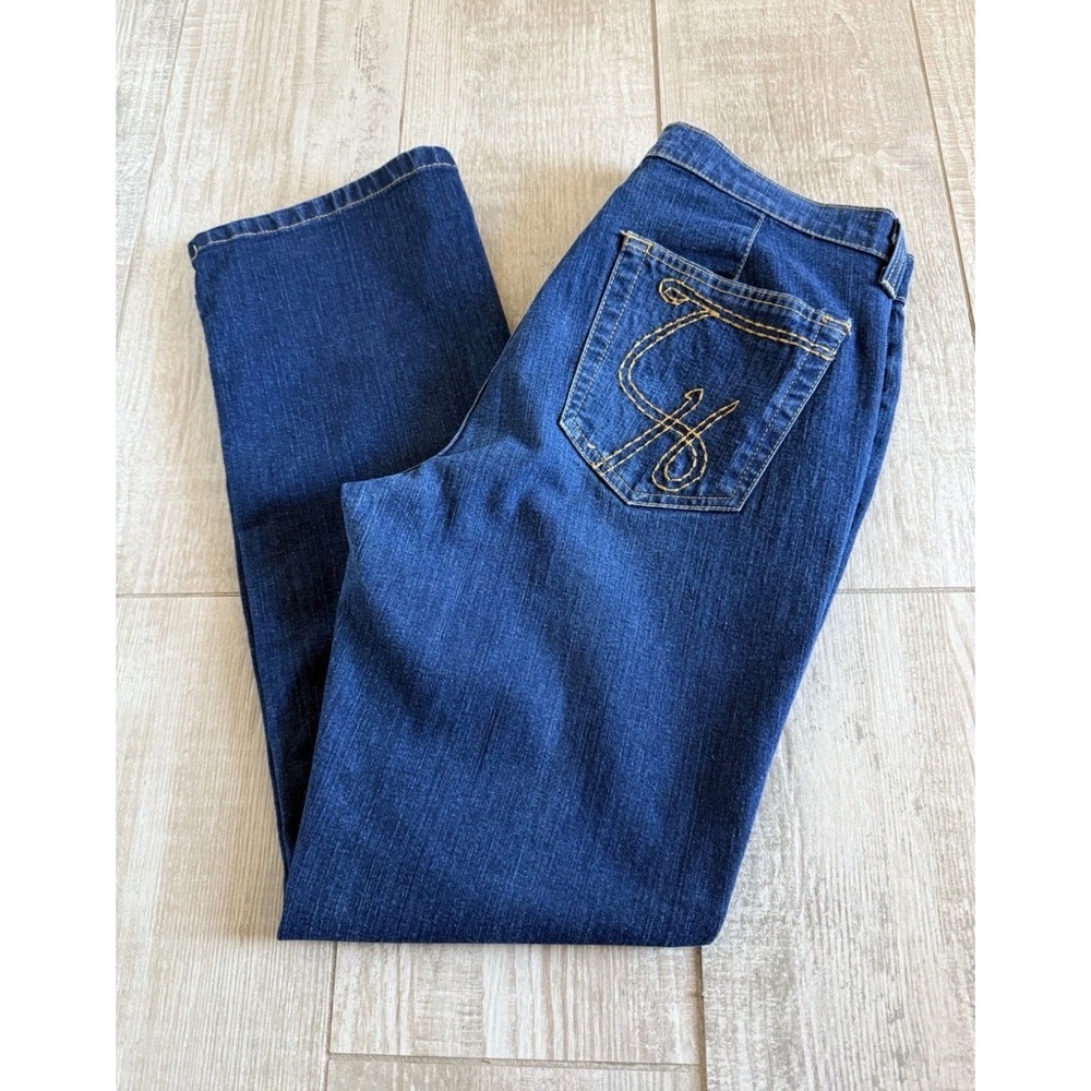 Y2k Tommy Hilfiger‎ Womens Straight Leg Jeans Dark Wash Blue Denim Sz 10 Stretch